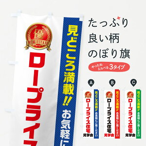 【ネコポス送料360】 のぼり旗 ロープライス住宅見学会・不動産・モデルハウスのぼり GAHA 住宅相談・見学 グッズプロ 【名入れできます+1017円】
