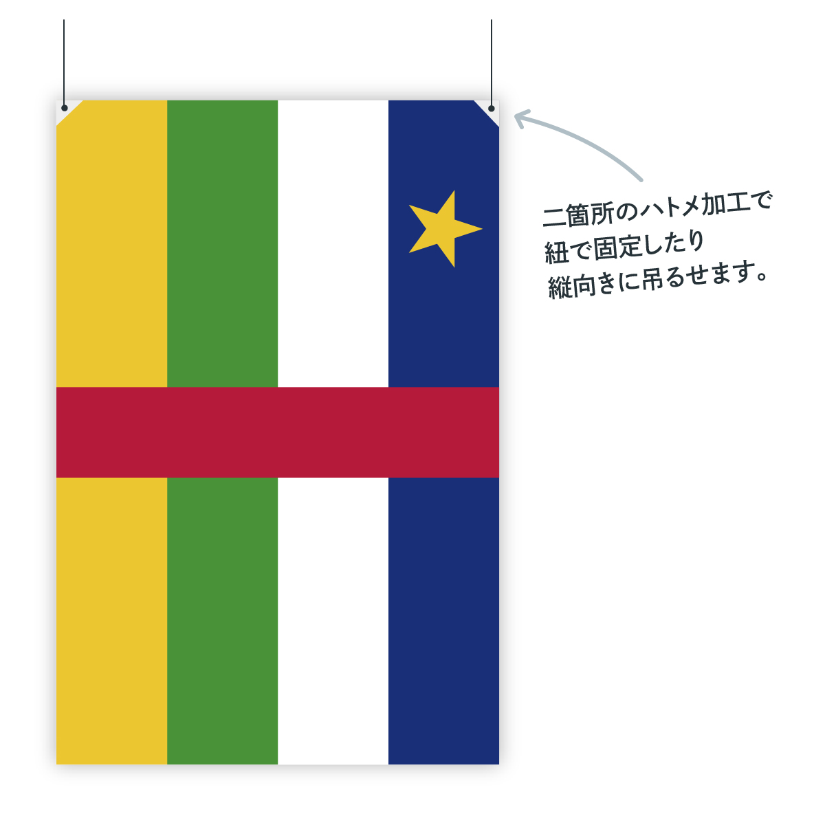 中央アフリカ共和国 国旗 W150cm H100cm | グッズプロ