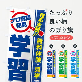 【ポスト便 送料360】 のぼり旗 学習塾・生徒募集・無料体験・見学のぼり 52U4 グッズプロ 【名入れできます+1017円】