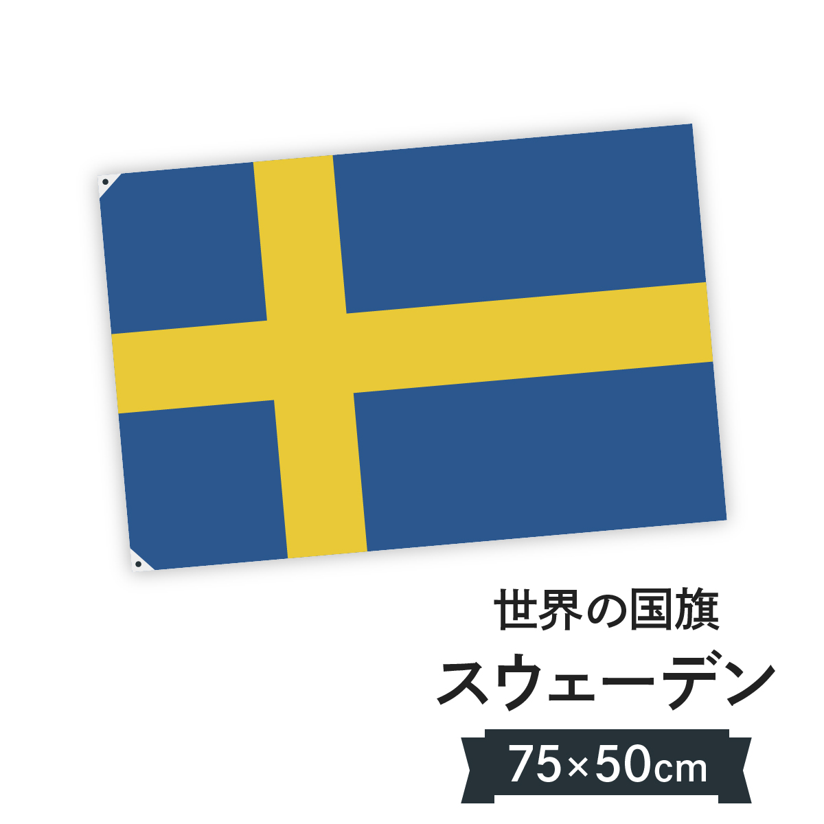 お店に飾ればお手軽異国風演出 スウェーデン王国 国旗 捧呈 売り込み W75cm H50cm