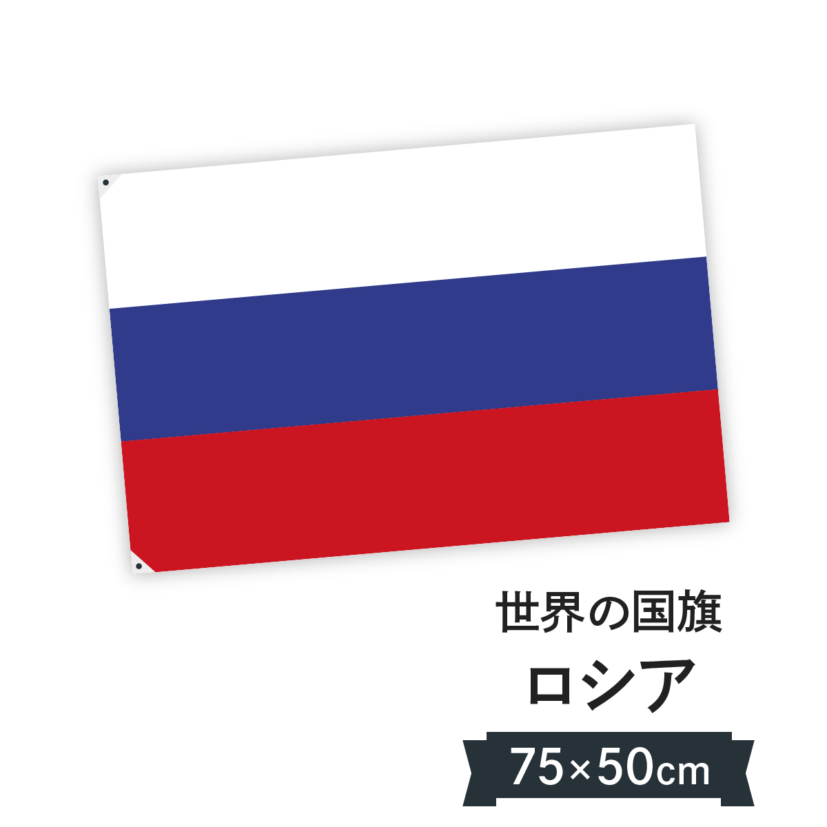 NEW お店に飾ればお手軽異国風演出 ロシア連邦 国旗 新着セール H50cm W75m