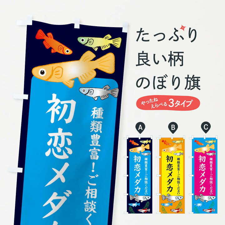 楽天市場 ネコポス送料360 のぼり旗 初恋メダカのぼり 308u めだか グッズプロ