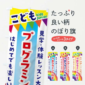 【ネコポス送料360】 のぼり旗 こどもプログラミング教室・見学・体験レッスン受付中のぼり 3GNX 体験・無料体験 グッズプロ 【名入れできます+1017円】