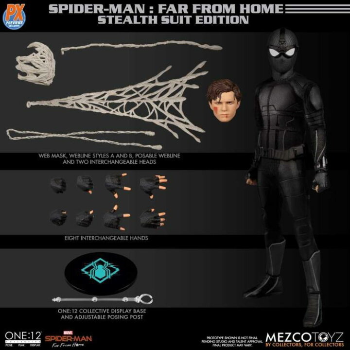 楽天市場】Mezco Toyz One:12 PX限定 スパイダーマン ステルススーツ 