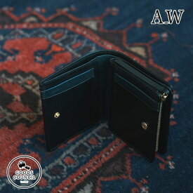 A_W アウ 折財布 二つ折り メンズ 本革 カウレザー プレゼント ギフト ブランド AP-003