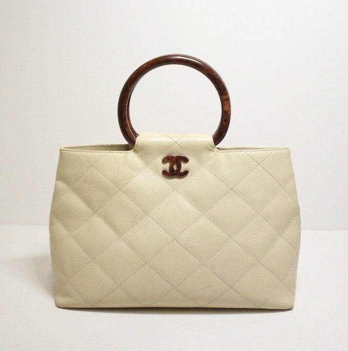 楽天市場】◎【中古】 CHANEL シャネル ウッドハンドル ハンド バッグ 