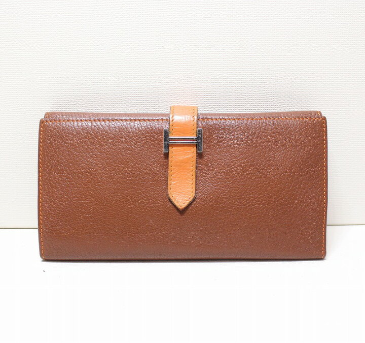 HERMES 財布二つ折りべアンレザーブラウン（楽天市場】【中古】 HERMES 