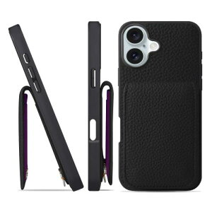 HANATORA for iPhone 16Plus �P�[�X �o���p�[�^ �{�v �X�}�z�P�[�X �X�}�z �J�[�h�|�P�b�g �X�^���h �V�����_�[�X�g���b�v �t�� �V�������N�J�[�t���U�[ �u���b�N SCPG-16Plus-Black �M�t�g �a���� ���� 