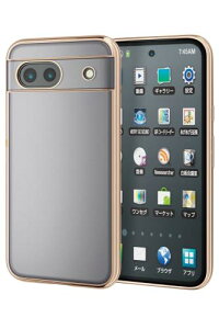 エレコム Google Pixel 8a ケース カバー 透明 耐衝撃 衝撃吸収 ハイブリッド TPU メタリックフレーム カメラ保護 ワイヤレス充電 対応 メタリックゴールド PM-P241UCTMKGD