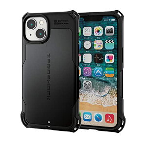 �G���R�� iPhone14 / 13 �P�[�X �J�o�[ ZEROSHOCK �ϏՌ� �Ռ��z�� �l�p�_���p�[�\�� ��w�\�� �n�j�J���\�� [Magsafe�Ή���iPhone14/13��p�n �X�g���b�v�z�[���t�� �u���b�N PM-A22AZEROMBK