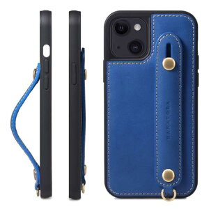 HANATORA for iPhone 15 �P�[�X �{�v �ϏՌ� �w�ʃx���g �X�g���b�v�����O �X�}�z�P�[�X �X�}�z �X�^���h�@�\ �R�[�h�z���_�[ �K���X�t�B���� �t�� �I�C���h���U�[ �M�t�g �u���[ GH-15-Blue-m