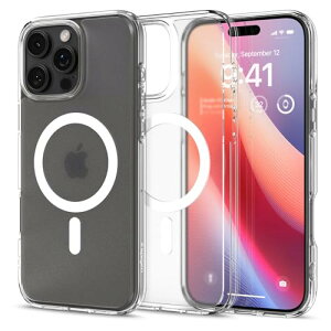 Spigen iPhone 16 Pro ケース MagSafe対応 半透明 クリア ストラップホール 米軍MIL規格 ウルトラ・ハイブリッド・マグフィット ACS08133 (フロスト・クリア)