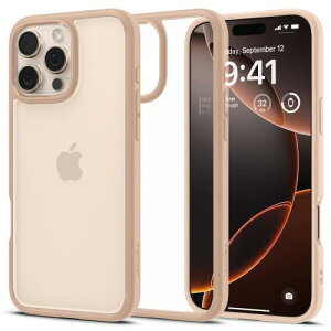 Spigen iPhone 16 Pro ケース クリア ストラップホール 米軍MIL規格 バンパー 耐衝撃 ウルトラ・ハイブリッド ACS08693 (ローズ・チタニウム)