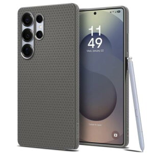 Spigen Galaxy S25 Ultra ケース 耐衝撃 薄型 重さ35g ストラップホール付き 米軍MIL規格取得 カメラ保護 傷防止衝撃吸収 リキッド・エアー ACS08954 (マーブル・グレー)