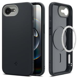 Spigen n18N̋Zp iPhone 16e P[X MagSafeANZT[Ή }Olbg Xgbvz[ ČRMILKi im|bvE}OtBbg ACS09155 (ubNEZT~)