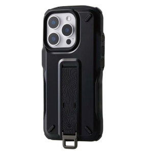 �G���R�� iPhone 16 Pro �P�[�X NESTOUT �ϏՌ� �Ռ��z�� [�����b�N�̃V�����_�[�x���g�ɑ����\] �t�B���K�[�o���h�t�� �X�^���h�@�\ �X�g���b�v�z�[���t�� �A�E�g�h�A �u���b�N PM-A24CNESTBK