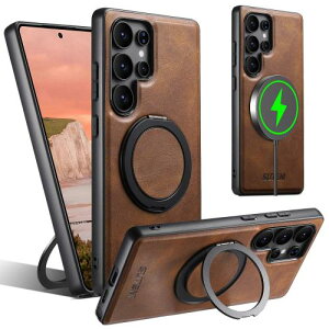 JCGOOD Samsung Galaxy S25 Ultra �P�[�X360�x��]�X�^���h�B�����[�����@�\�����O��̌^���c�����p�x�����M�����N�V�[ S25 �E���g�� �P�[�XMagSafe�Ή��}�O�l�b�g���ڃT���X��S25 Ultra �J�o�[����~�� 