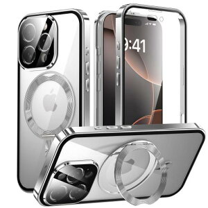 iPhone 16 Pro Max �p ���� MagSafe�Ή� 360°��]�X�^���h �P�[�X �A�C�t�H��16�v���}�b�N�X �A���~�o���p�[ Uovon �X�}�z�P�[�X �A�C�z��16�v���}�b�N�X �S�ʕی� �J�o�[ �J���������Y��̌^ �����ق�