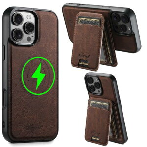 JCGOOD iPhone 16 Pro Max ケース MagSafe対応 いphone16 Pro Max ケース 背面magsafe カード ケース付き 分離式 マグセーフ ワイヤレス充電対応 カード収納 アイフォン16 プロマックス カバー スタンド機能