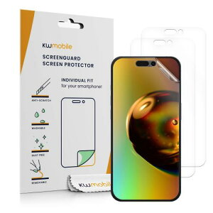 kwmobile 3x یtB Apple iPhone 16 ProΉ tB - fBXvCیtB F XN[veN^[