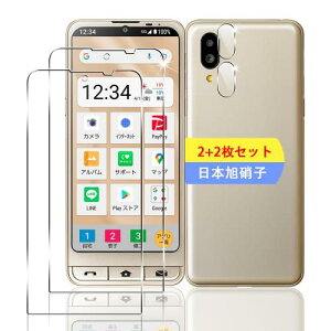 2+2枚セットシンプルスマホ6 / BASIO active SHG09 / sumaho6 対応 ガラスフィルム スマホ 保護フィルム (2枚) + レンズ保護フィルム (2枚) 日本製素材旭硝子製 シン・