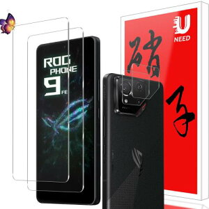 2+2枚セットASUS ROG Phone 9/9 Pro ガラスフィルム(2枚)+カメラフィルム(2枚) ASUS ROG Phone 9/9 Pro 用の 保護フィルム 強化液晶保護フィルム ワンタッチ貼付け/気泡ゼロ/ケースと干渉せず/硬度9H/飛
