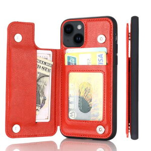 Anrek�݊��� Apple iPhone 15 PLUS 6.7 inch �p �P�[�X �蒠�^(���b�h)�A�C�t�H��15�v���X 6.7�C���` ���� PU�v ���΋z�� �|�P�b �Ў葀��w�� IC �J�[�h ���[ ���u���@�\ �P�[�X �A�b�v��iphone15�v���X ��