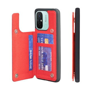 Anrek�݊��� Xiaomi Redmi 12C mineo �p �P�[�X �蒠�^�i���b�h�j���b�h�~�[12c ���� PU�v ���΋z�� �|�P�b �Ў葀��w�� IC �J�[�h ���[ ���u���@�\ �P�[�X �V���I�~mi12c �ԐF