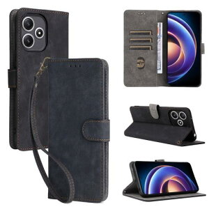 For Redmi 12 5G ケース 手帳型 カバー 財布型 高級PUレザー カード収納スタント機能/耐衝撃/耐摩擦/全面保護/薄型/マグネット開閉 防水 ノート型 人気 おしゃれ 男女兼用 For Redmi 12 5G ブラック