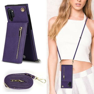 Jaorty ���z�^�P�[�X Samsung Galaxy Note 10 Plus SC-01M/SCV45�Ή��X�}�z�P�[�X �g�уJ�o�[ �΂߂��� �V�����_�[ ���|�� PU��v+TPU �w�ʃJ�[�h���[ �X�e���g�@�\ ���C�����X�[�d�Ή�-�p�[�v��