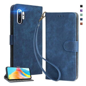 UnivoColors Galaxy Note10 Plus (SCV45/SC-01M) 手帳型 スマホケース 携帯カバー 高級合皮 RFIDブロッキング カード収納 専属ストラップ同梱 マグネット開閉 横置きスタンド機能 放熱性 着脱しやすい 全面