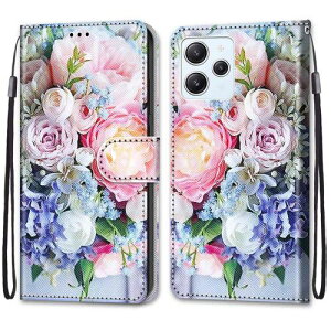 Redmi 12 5G ケース 手帳型 可愛い シャオミ レッドミ 12 5G 携帯カバー スマホケース 耐衝撃 ポケット付き スタンド機能 カード収納 薄型 XIG03 ソフトケース 癒される 猫 フラワー 学生 人気 絵柄