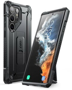 SUPCASE Galaxy S23 Ultra/S22 Ultra �P�[�X �X�^���h �ϏՌ� �h�o �A�E�g�h�A �u���b�N