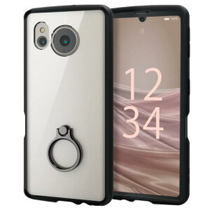 �G���R�� AQUOS sense7 [ SH-53C / SHG10 ] �P�[�X �J�o�[ �����O�t�� �ϏՌ� �Ռ��z�� TOUGH SLIM LITE ���d�x [�����Čy���ϏՌ��P�[�X] �X�g���b�v�z�[���t�� �u���b�N PM-S226TSLFCRBK