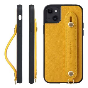 HANATORA iPhone15 �P�[�X �{�v �ϏՌ� �w�ʃx���g �X�g���b�v�����O �X�}�z�P�[�X �X�}�z �X�^���h�@�\ �K���X�t�B���� �t�� �T�t�B�A�[�m ���U�[ �M�t�g �}�O�l�b�g�Ȃ� �C�G���[ XGH-15-Yellow