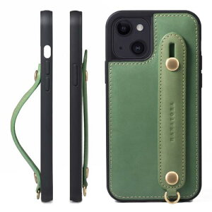 HANATORA for iPhone 15 �P�[�X �{�v �ϏՌ� �w�ʃx���g �X�g���b�v�����O �X�}�z�P�[�X �X�}�z �X�^���h�@�\ �R�[�h�z���_�[ �K���X�t�B���� �t�� �I�C���h���U�[ �M�t�g �O���[�� GH-15-Green-m