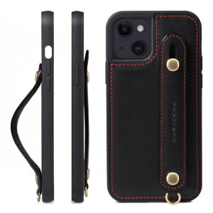 HANATORA for iPhone 15 �P�[�X �{�v �ϏՌ� �w�ʃx���g �X�g���b�v�����O �X�}�z�P�[�X �X�}�z �X�^���h�@�\ �R�[�h�z���_�[ �K���X�t�B���� �t�� �I�C���h���U�[ �M�t�g �u���b�N GH-15-Black-m