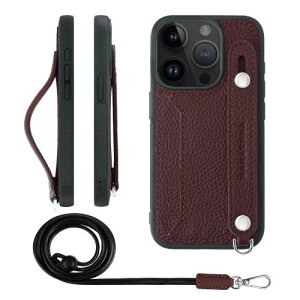 HANATORA iPhone15Pro �P�[�X �{�v �ϏՌ� �w�ʃx���g �X�g���b�v�����O �X�}�z�P�[�X �X�}�z �X�^���h�@�\ �l�b�N�X�g���b�v �t�� �J�[�h�|�P�b�g �V�������N���U�[ �M�t�g ���C�� CGHGZ-15Pro-Wine