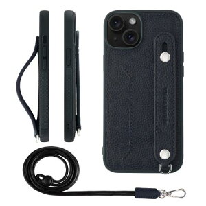 HANATORA for iPhone 15 �P�[�X �{�v �ϏՌ� �w�ʃx���g �X�g���b�v�����O �X�}�z�P�[�X �X�}�z �X�^���h�@�\ �l�b�N�X�g���b�v �t�� �J�[�h�|�P�b�g �V�������N���U�[ �M�t�g �l�C�r�[ CGHGZ-15-Navy