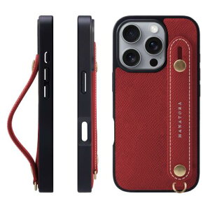 HANATORA for iPhone 16Pro �P�[�X �{�v �ϏՌ� �w�ʃx���g �X�}�z�P�[�X �X�}�z �X�^���h�@�\ �l�b�N �X�g���b�v �t�� �G���{�X���U�[ �M�t�g �}�O�l�b�g�Ȃ� ���b�h NGH-16Pro-Red