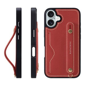 HANATORA for iPhone 16Plus �P�[�X �{�v �ϏՌ� �w�ʃx���g �J�[�h�|�P�b�g �X�}�z�P�[�X �X�}�z �X�^���h�@�\ �l�b�N �X�g���b�v �t�� �G���{�X���U�[ �M�t�g �}�O�l�b�g�Ȃ� ���b�h NCGH-16Plus-Red