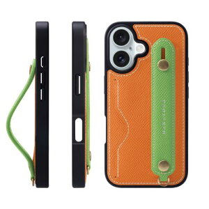 HANATORA for iPhone 16 �P�[�X �{�v �ϏՌ� �w�ʃx���g �J�[�h�|�P�b�g �X�}�z�P�[�X �X�}�z �X�^���h�@�\ �l�b�N �X�g���b�v �t�� �G���{�X���U�[ �M�t�g �}�O�l�b�g�Ȃ� �I�����W+�O���[�� NCGH-1