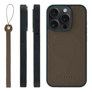 HANATORA for iPhone 15Pro �P�[�X ���͉��P MagSafe �Ή� �{�v �ϏՌ� �o���p�[�^ �X�}�z�P�[�X �X�}�z �X�g���b�v �t�� �V�������N���U�[ �M�t�g �}�O�Z�[�t�Ή� �g�[�v UMSGZ-15Pro-Taupe