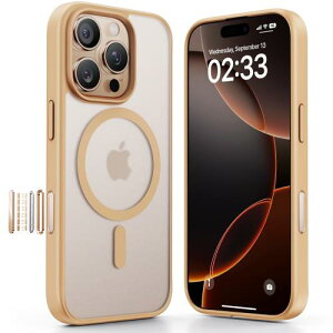 Ai�J�����R���g���[���J�o�[����JUESHITUO iPhone 16 Pro Max �p�� �P�[�X �N���A �^�b�`�x���Ȃ� ���ςȂ� 2X�X�N���[���ی�t�� MagSafe�[�d�Ή� �l�C �ϏՌ� �ČRM
