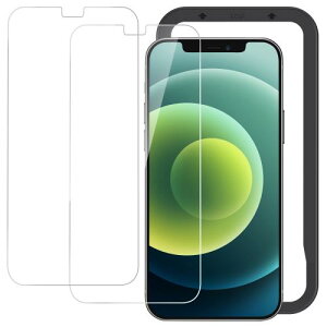 NIMASO ガラスフィルム iPhone 13 / 13Pro / iPhone 12 /12Pro 用 保護 フィルム ガイド枠付き 2枚セット NSP20I117