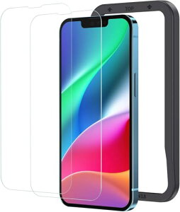 NIMASO ガラスフィルム iPhone 16e 用/iPhone 14 用/iPhone 13 Pro 用/iPhone 13 用 強化 ガラス 液晶 保護 フィルム ガイド枠付き 2枚セット NSP21H282