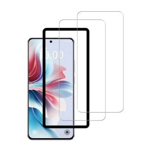 KPNS ガラスフィルム OPPO Reno11 A 用 (2枚)ガラスフィルム + ガイド枠付き 日本旭硝子素材採用 全面 保護フィルム