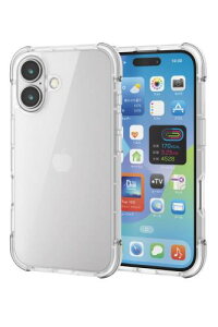 �G���R�� iPhone 16 �P�[�X �w�ʃN���A �ϏՌ� �Ռ��z�� �y�� �n�C�u���b�h 4�p�G�A�[�N�b�V���� MUBRAIN �u���b�N×�N���A�u���b�N PM-A24AHVAIRBK