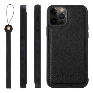 HANATORA for iPhone 12 12Pro �P�[�X �{�v �ϏՌ� �o���p�[�^ �X�}�z�P�[�X �X�}�z �X�g���b�v �t�� �V�������N���U�[ �M�t�g �u���b�N SPGGZ-12Pro-Black