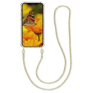 kwmobile �X�}�z�V�����_�[ Apple iPhone 12 Pro Max�Ή� �P�[�X - �V�����_�[ �N���A TPU �J�o�[ �X�g���b�v�t�� ���|�� ��|�� �ϏՌ� ���� / �S�[���h / ���� / �V���o�[ / ���� / �s���N�S�[���h